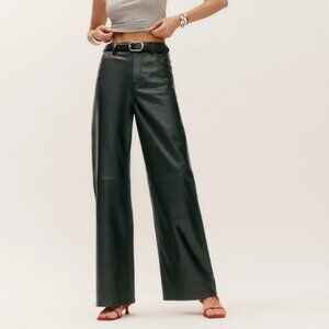 Reformation Veda Kennedy Wide Leg Leather Pant